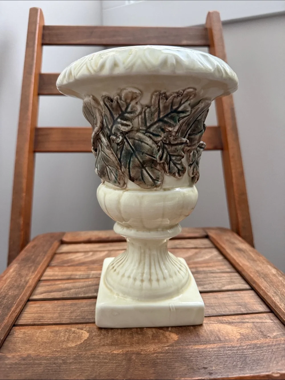 Vintage Napco Floral Pedestal Urn Planter
